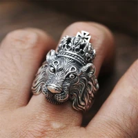 wangaiyao personality trend crown lion king european and american style domineering rough mens ring
