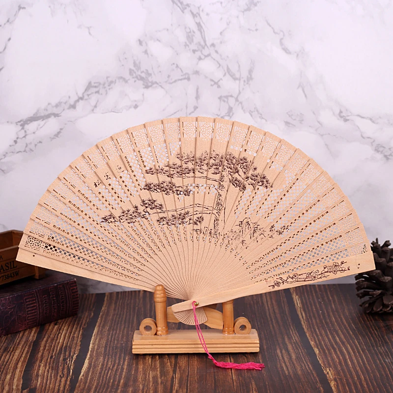Chinese Folding Fan Wood Hand Bamboo Pocket for Home Decor Decoracion | Дом и сад
