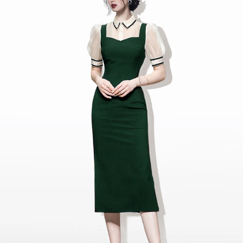 Женское кружевное платье макси летнее облегающее в Корейском стиле - купить по