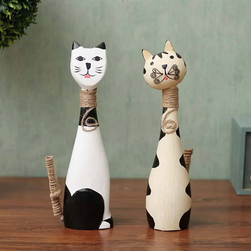 2 шт. деревянные украшения в виде животных милые семейные кота креативное