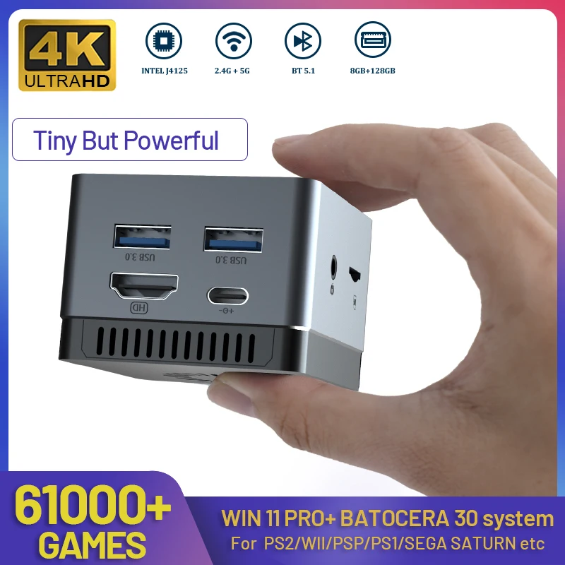 Retro Video Game Console Chuwi Larkbox Super Console X Mini PC Box WIN11 For PS2SSWIIPSPN64DC Intel J4125 With 61000+ Games