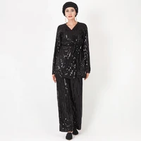 middle east sequin embroidery high elastic top pants suit muslim dubai saudi arabia afghan tourism national two piece