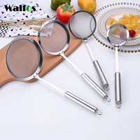 walfos new stainless steel colander vegetable residue oil strainer mesh sieve oil filter spoon kitchen utensils accessories