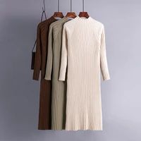 long knit oversized women maxi sweater dress warm turtleneck loose tunic dress high street baggy midi pullover dresses
