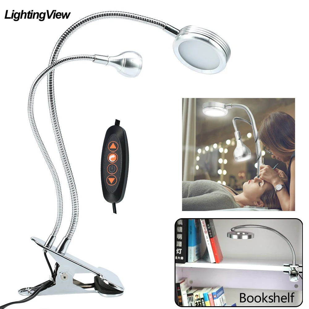 Настольная лампа 2 в 1 на зажиме креативный регулируемый светильник холодного