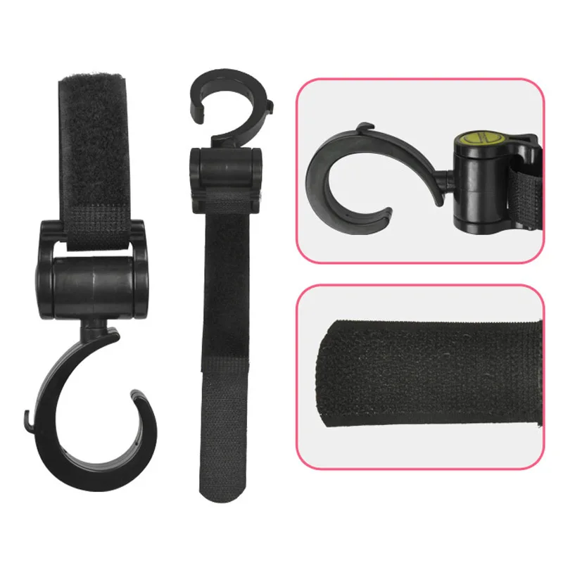 

2Pcs Baby Stroller Hooks Baby Carriage Tool 4Color Multi Purpose Clip Holder Toys ABS Plastic 360 Rotation Non-slip Holder Hooks