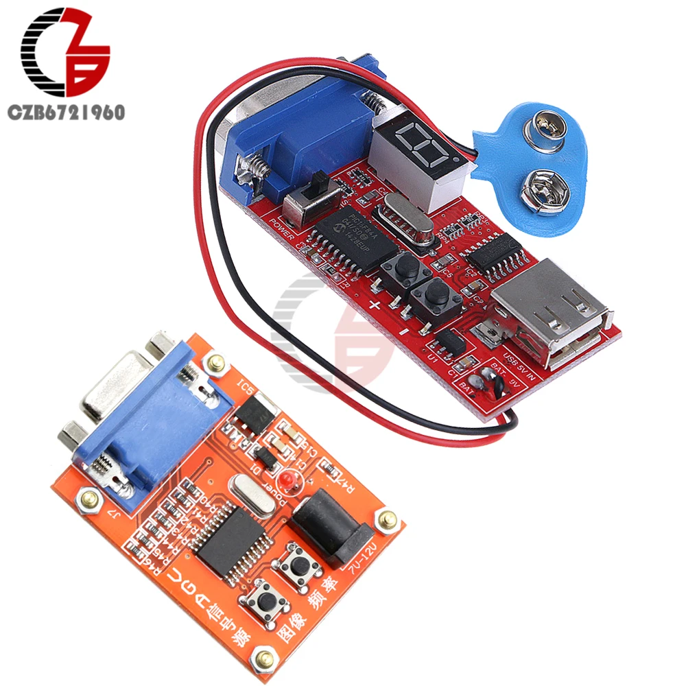 Генератор сигналов VGA тестер мониторов с ЖК дисплеем 15 выходных USB аккумулятор