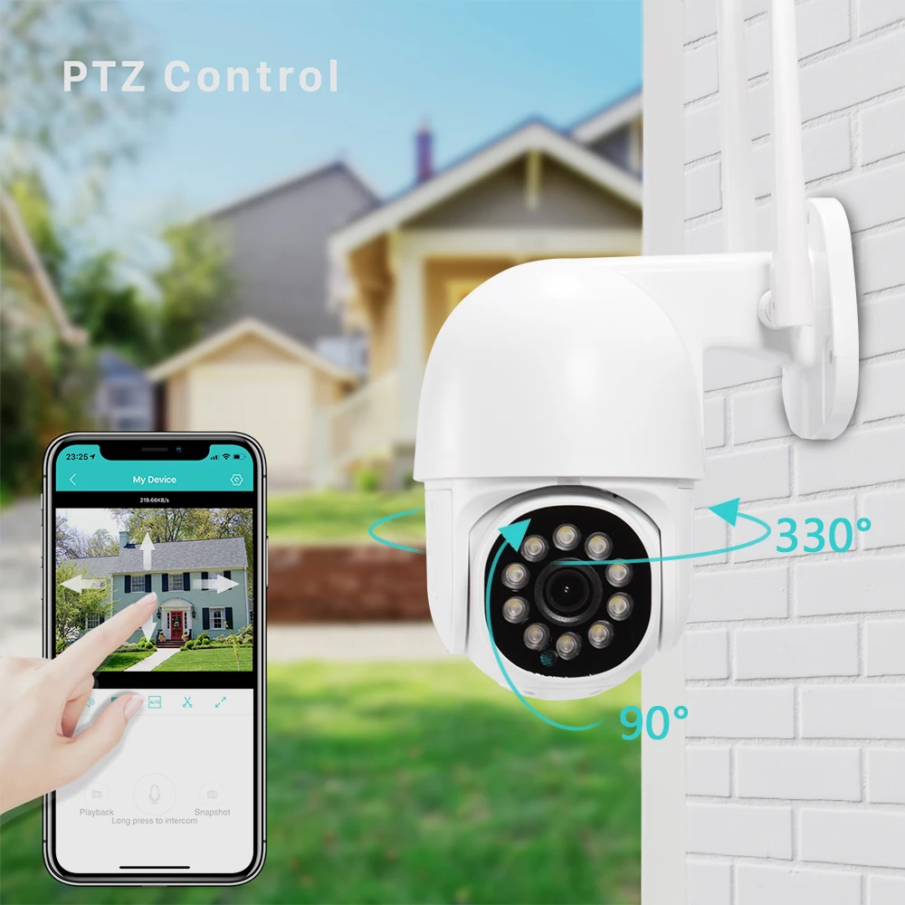 IP камера наружная Беспроводная купольная с датчиком движения и ИИ