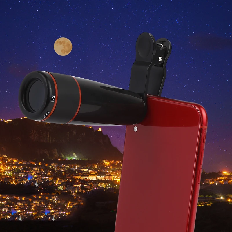 Объектив для телефона объектив рыбий глаз 12x оптический зум широкоугольный макро