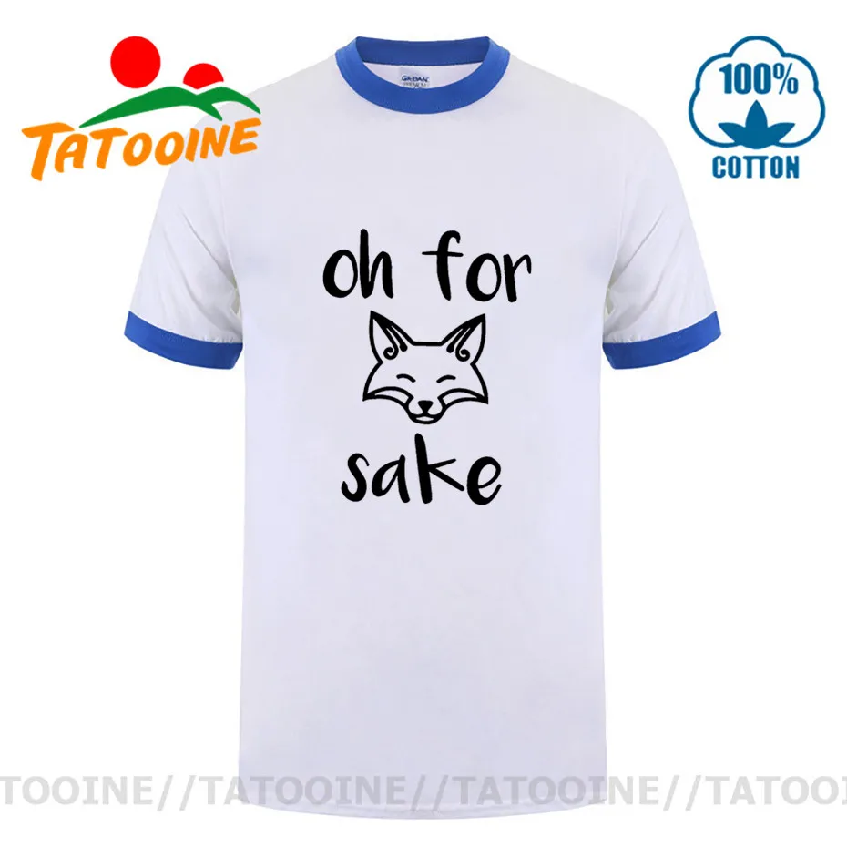 2020 Новая мода Oh for sake мультфильм лиса печатных футболки для мужчин милый