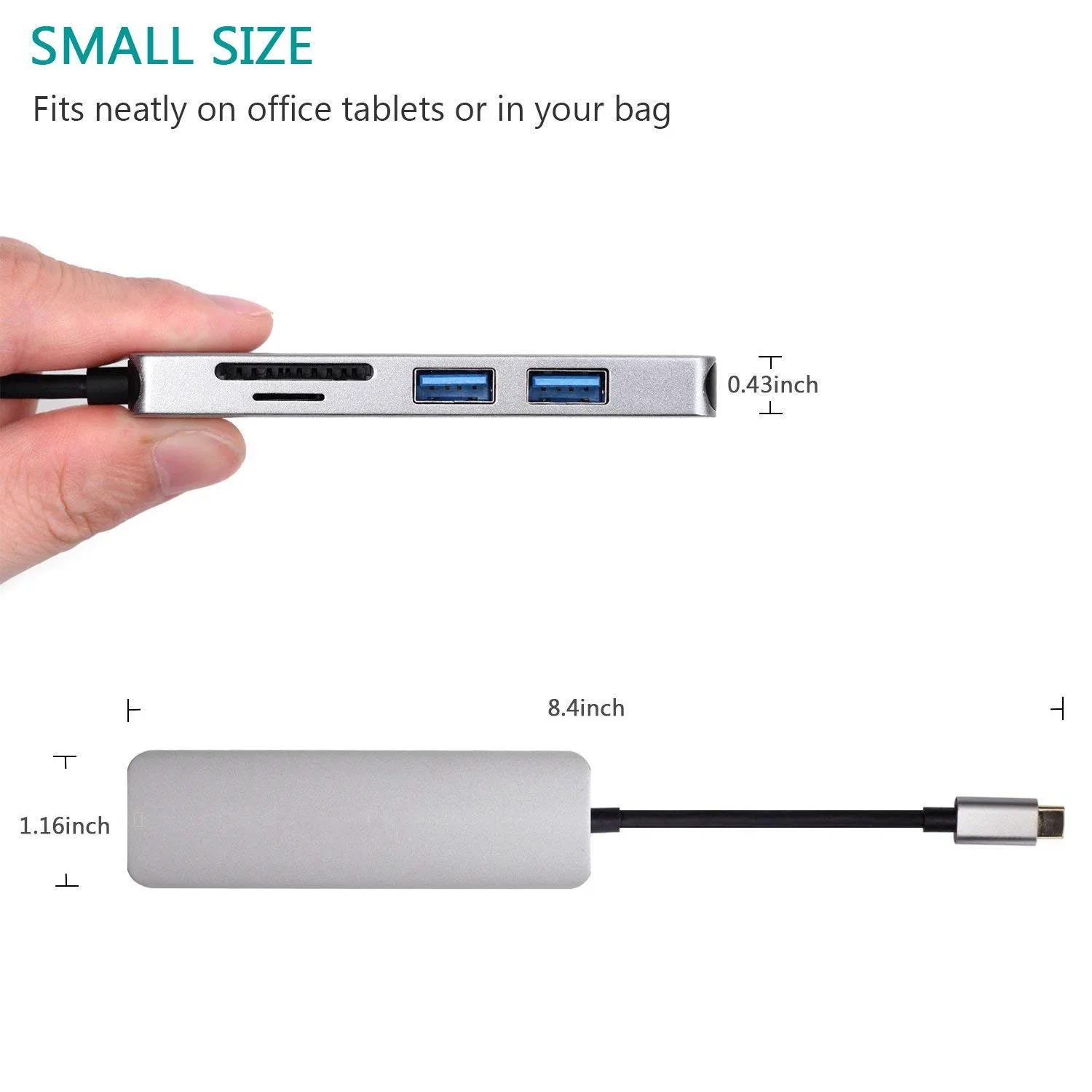USB 3. 0 Type-C Hub к HDMI-совместимый адаптер 4K Thunderbolt 3 C TF SD Reader слот PD для MacBook Pro/Air/Huawei Mate |