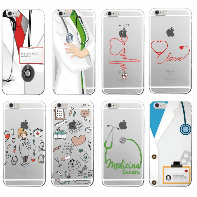 

For iPhone 11 Pro 7 7Plus 12 13 8 8Plus X XS Max Nurse Medical Medicine Health Heart Soft Phone Case Cover Coque Fundas