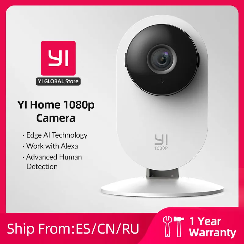 YI-cámara Ip inteligente con Wifi para el hogar, videocámara de 1080p con detección de movimiento, protección de seguridad, para mascotas, gatos y perros