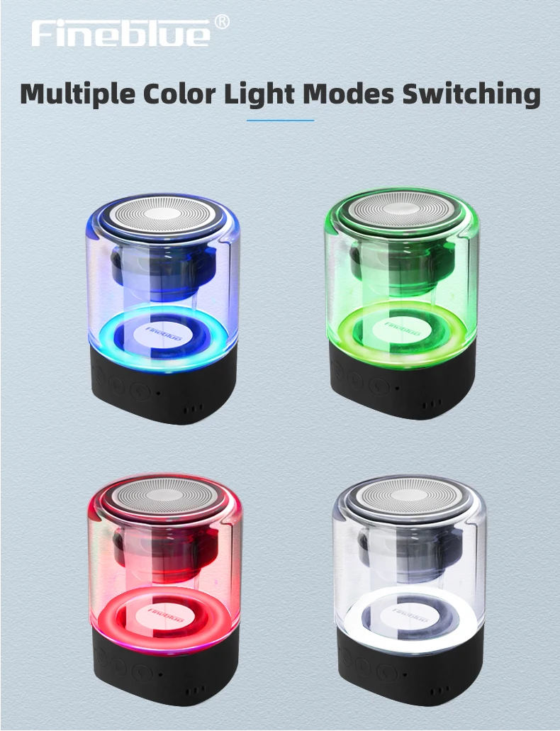Fineblue MK22 TWS беспроводной динамик Bluetooth мини-динамик светодиодный свет мега бас стерео музыка портативный водонепроницаемый