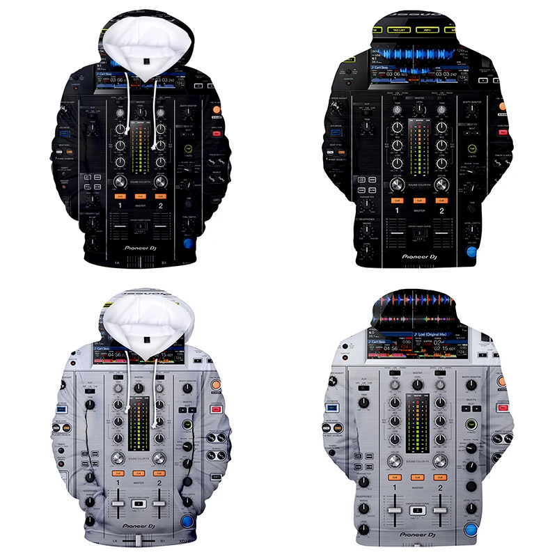 Свитшот Pioneer Dj для мальчиков и девочек толстовка с 3D принтом Модный пуловер в