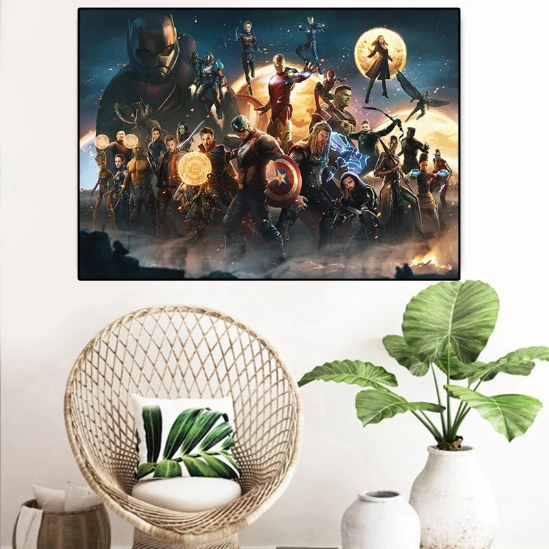 

Home Decor Superheroes Hd Prints Captain America Poster Pictures Wall Artwork Modular Canvas Painting For Living Room No Frame