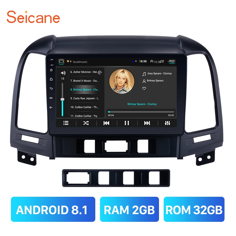 Автомобильный GPS навигатор Seicane 2Din Android 8 1 ОЗУ 2 ГБ + ПЗУ 32 для HYUNDAI SANTA FE 2005 2012