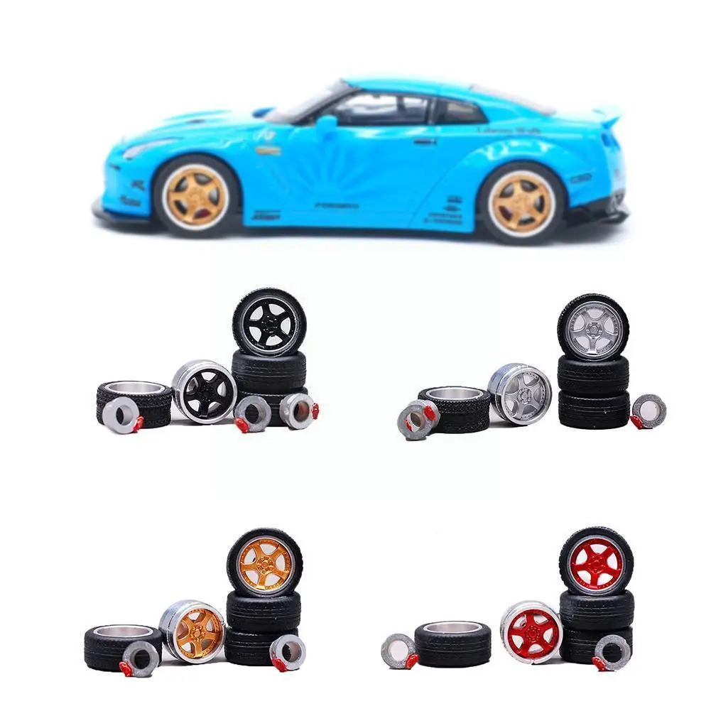 

Montessori Car Model Alloy Wheel Rubber Tire Modification Parts M3F0