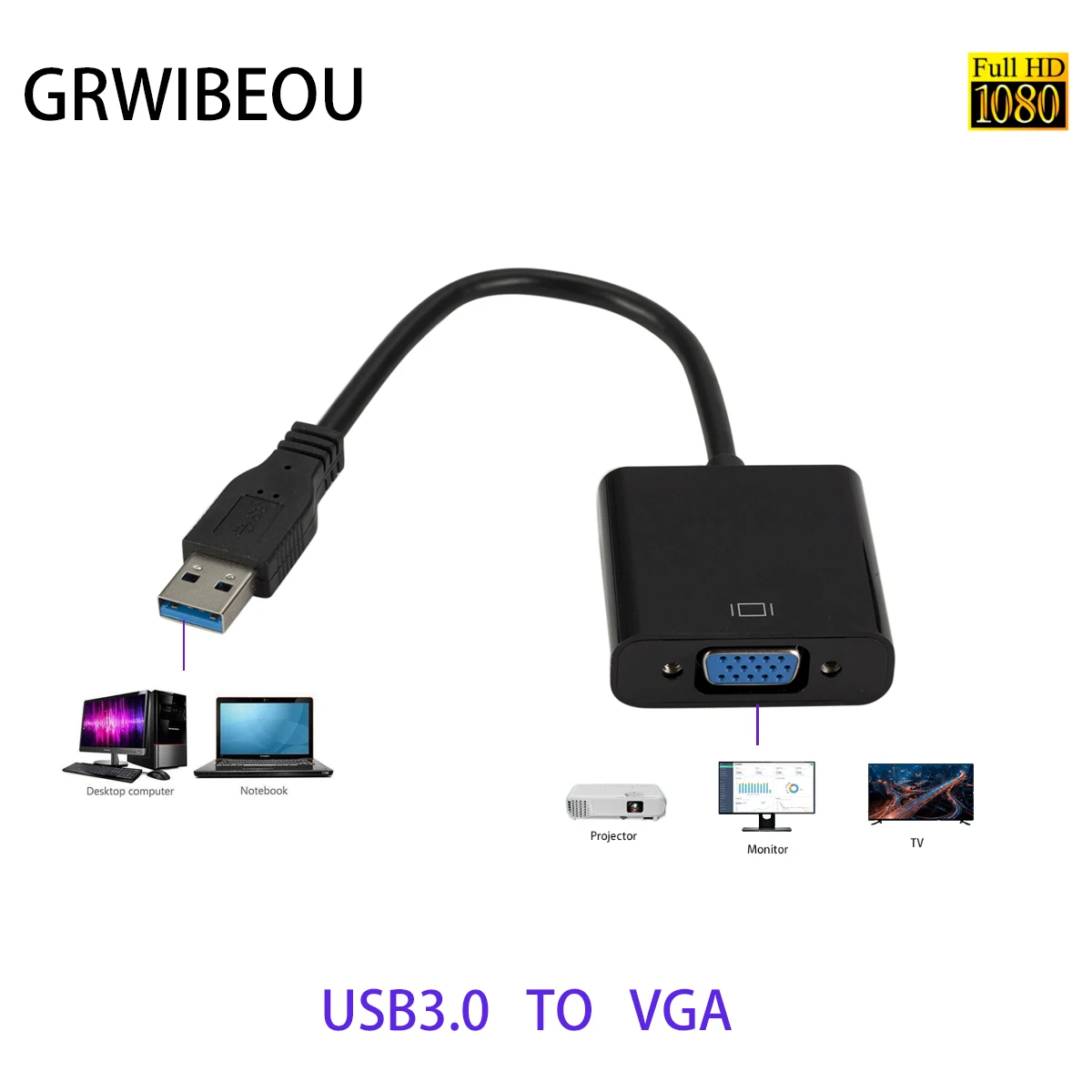 Адаптер USB 3 0 на VGA внешняя видеокарта с зеркальным дисплеем удлинитель дисплея