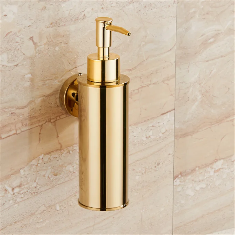 Liquid Soap Dispenser Hand Kitchen Sink Soap Container 304 Stainless Steel Gold Bathroom Shampoo Holder Wall Mounted Bottle