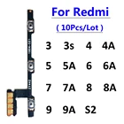 10 шт.лот, кнопка включения громкости, гибкий кабель для Xiaomi Redmi S2 9 9A 8 8A 7 7A 6 6A 5 5A 4 4A 4X 3 3S 4 6 Pro 5 Plus