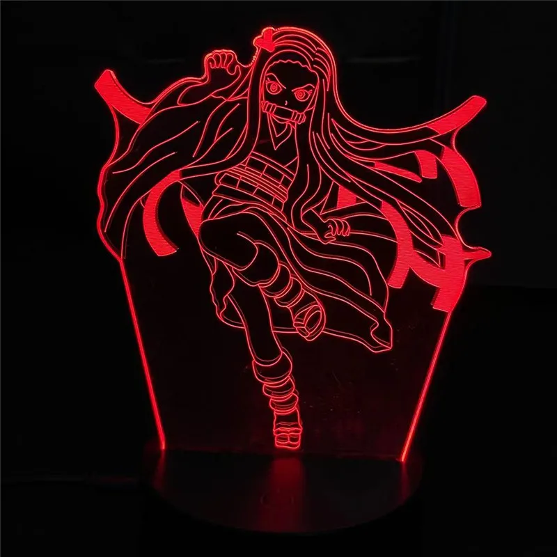 

Демон убийца Kimetsu без Yaiba Nezuko камадо фигурный светодиодный 3d лампа Ночной светильник для Украшения в спальню Ночной светильник подарок для м...