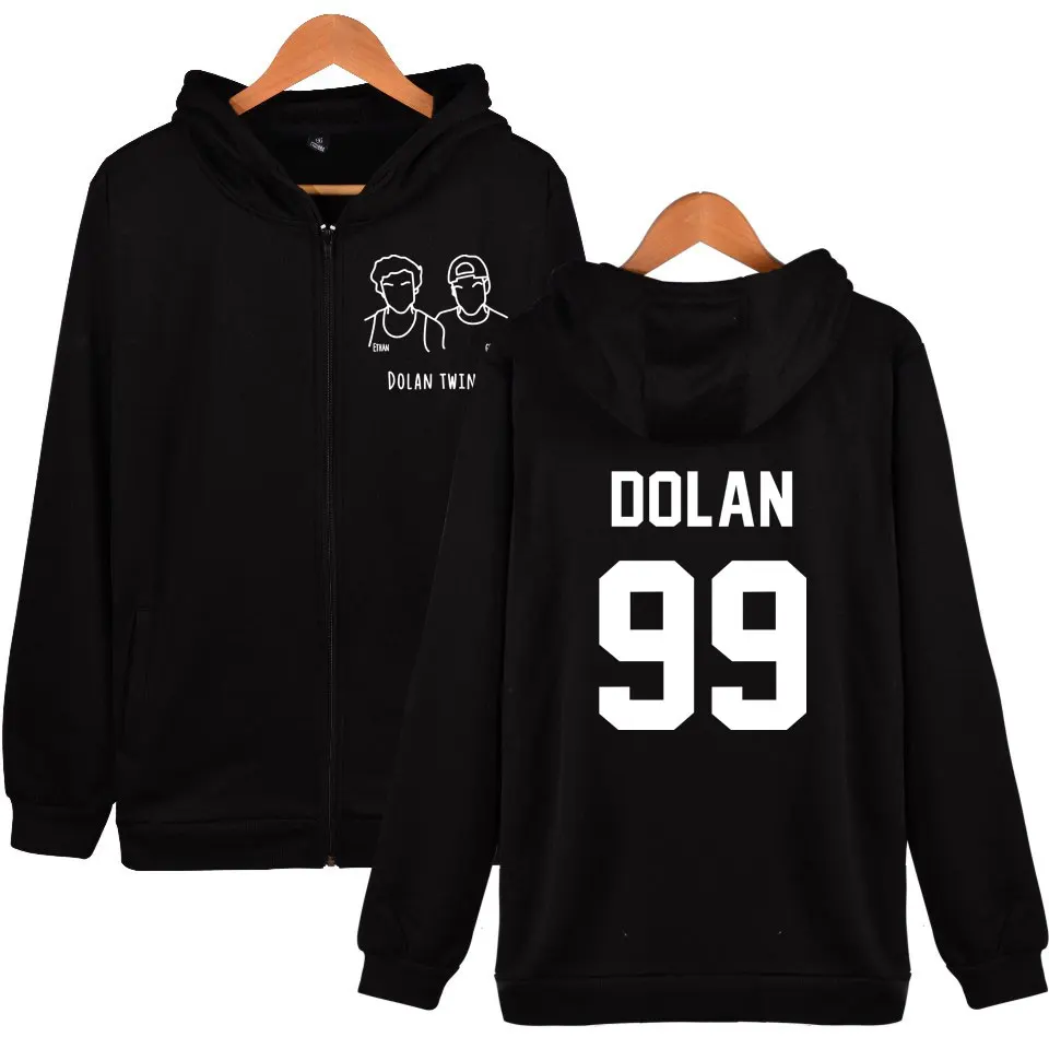 

New Dolan Twins Hoodies Warm Fleece Loose Printed Men Sweatshirts Fashion Harajuku Zipper teenage Hoodie Sweatshirt Casual coat