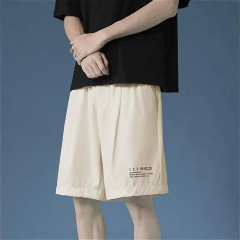 

Ice Silk Men's Shorts Breathable Unisex Summer Casual Sports Male Breeches Quick Dry Loose Printing Shorts Men M-5XL