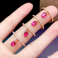 kjjeaxcmy fine jewelry 925 sterling silver inlaid natural pink topaz women elegant popular ol style adjustable gem ring support