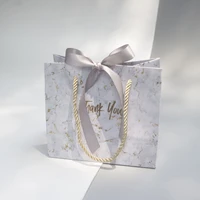 10pcs party supplies gift bags with handles marble style jewelry bag wedding favors gift box baby shower birthday candy box