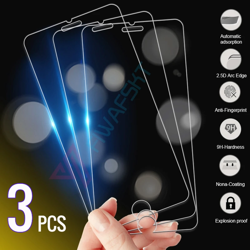 Защитный экран для iPhone 3 шт. упаклот протектор экрана 11 Pro Max X XR XS 8 7 6 6S Plus 5 SE