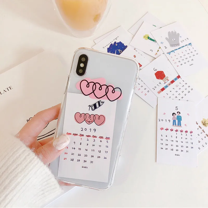 Милый корейский чехол для телефона 7 Puls 6 6S 8 X Xs XR Xsmax ретро прозрачный мягкий из ТПУ