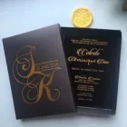 10 шт, свадебные сувениры, черные акриловые открытки с черной свадебной коробкой, индийские приглашения