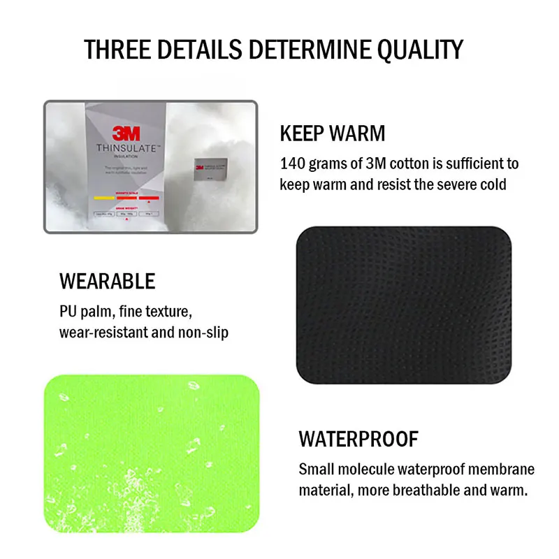 Men Women Ski Gloves Winter Outdoor Sports Windproof Waterproof Warm Fleece Skiing Snowboarding Mittens Kids Cartoon Ski Gloves