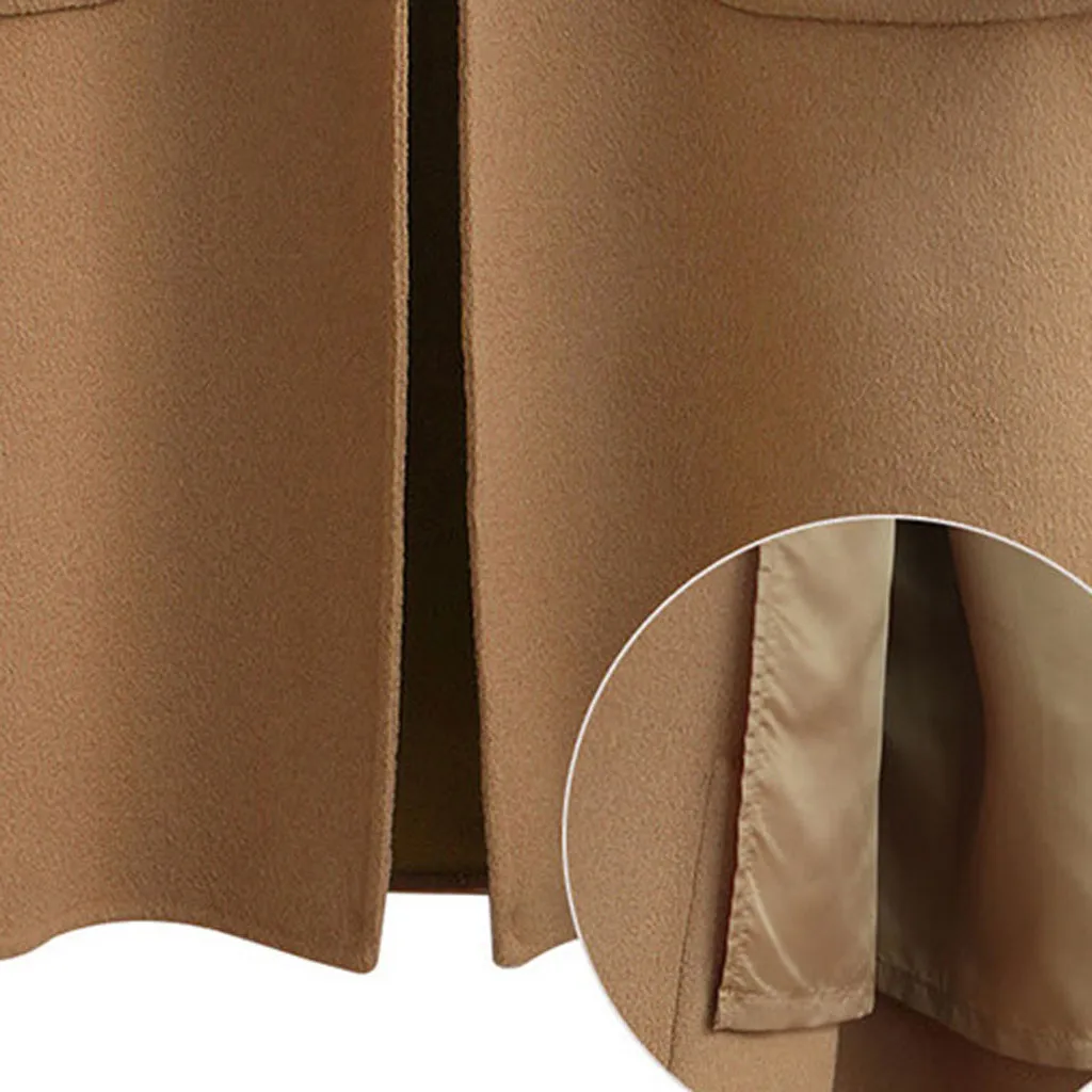 Пальто женское зимнее длинное на пуговицах с отворотом|Женские куртки| |