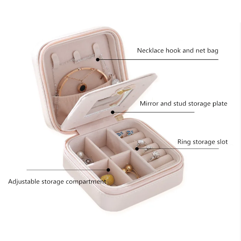 

Earrings Storage Box PU leather Bracelet Earrings Ring Bracelets Storage Organizer Multi-layer Capacity Portable Jewelry Box