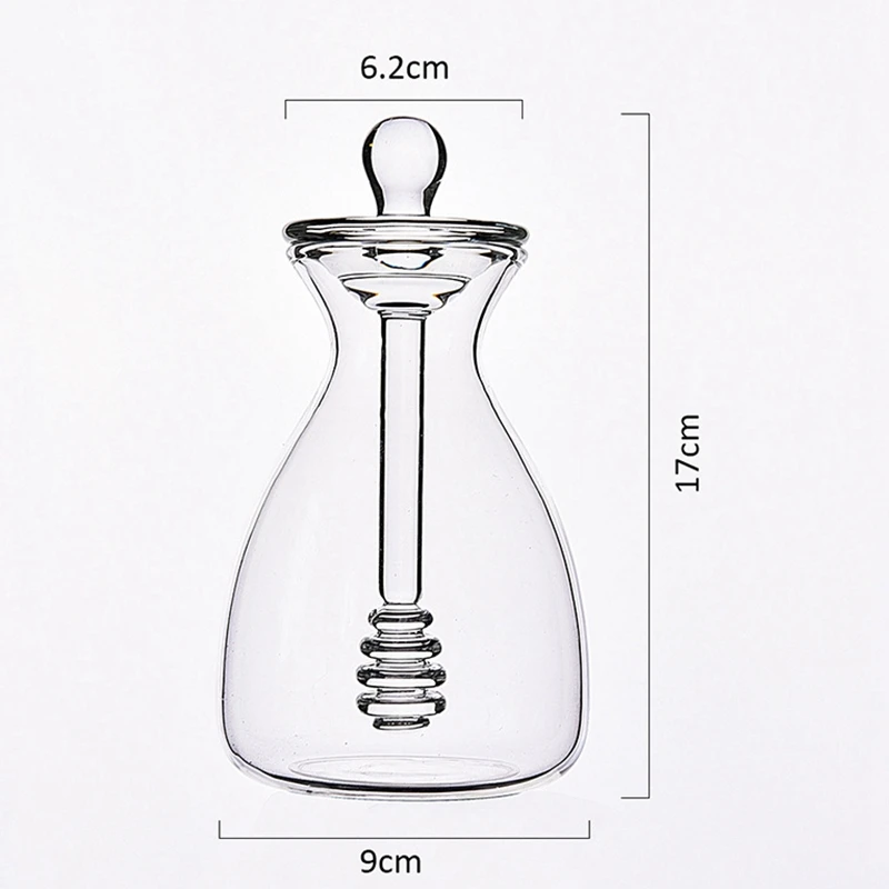 

Handmade Honey Jar with Dipping Sauce, Glass Honey Dipping Sauce and Honey Jar
