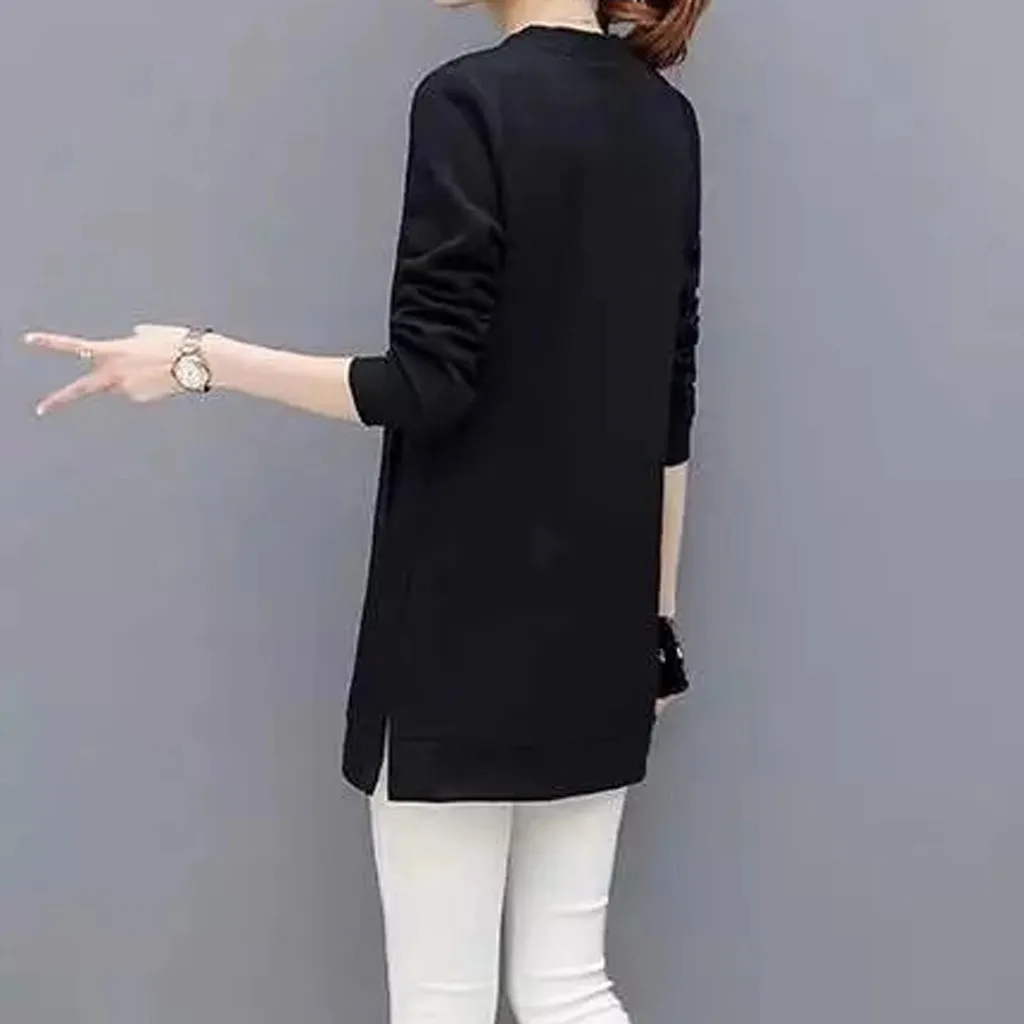 

2020 Hot Sweatshirt Fashion Women Top O-Neck Letter Printing Winter And Autumn Solid Sweatshirt Casual Loose Streetwear