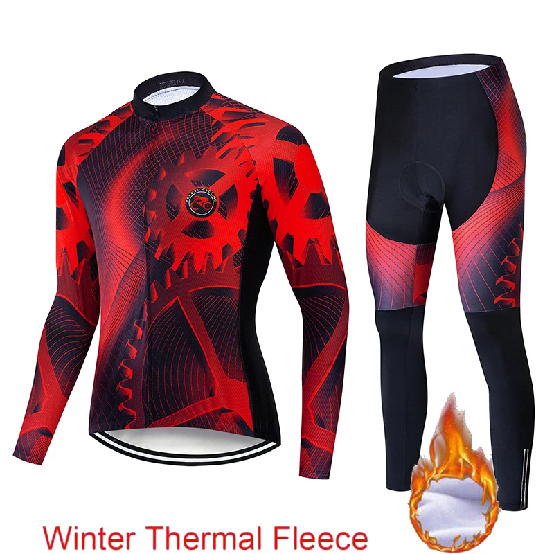 cycling set 6 Мужской зимний термо велосипедный комплект одежды teleyi с длинными рукавами для велоспорта Ropa Ciclismo мотобайк; велорубашка велосипедная одежда - Цвет: cycling set 6
