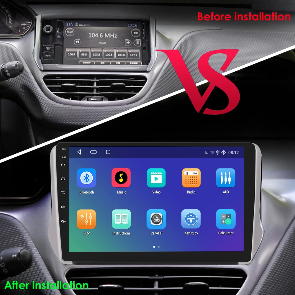 ai 8g128g autoradio android car stereo multimidia player for peugeot 2008 208 series 2012 2018 car video auto gps navi carplay free global shipping