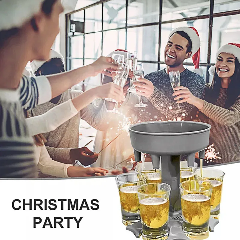 

Liquor Dispenser 6 Shot Glass Wine Whisky Beer Dispenser Holder Drinking Games Tools for Christmas Home Party Bar Shot Glass