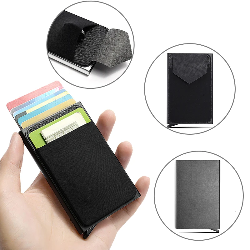 Rfid смарт-кошелек кредитный держатель для карт металлические тонкие мужские