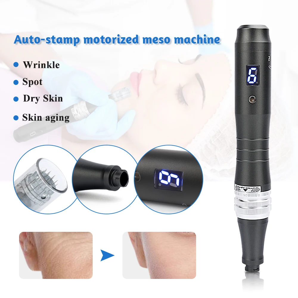 Новый Беспроводной цифровой Дисплей 6 уровней Dr ручка Ultima M8 Microneedling пера