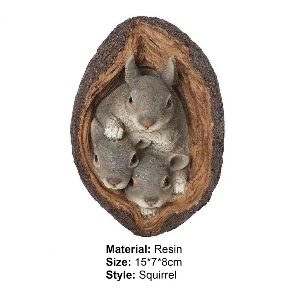 

Cute Collectible Squirrel Ornament Resin Delicate Craft Garden Attractive Water-resistant Decor for Home for Patio
