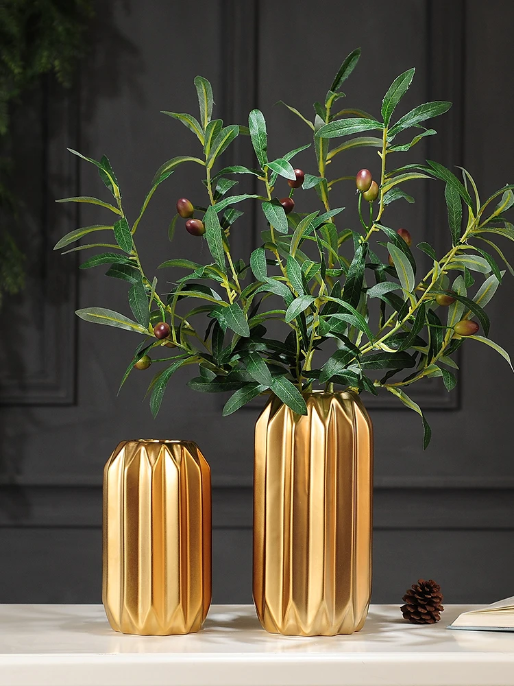 

Golden Ceramic Vase Home Decor Flower Arrangement Vase Living Room Decor Modern Wedding Decoration Ceramic Vases Gifts
