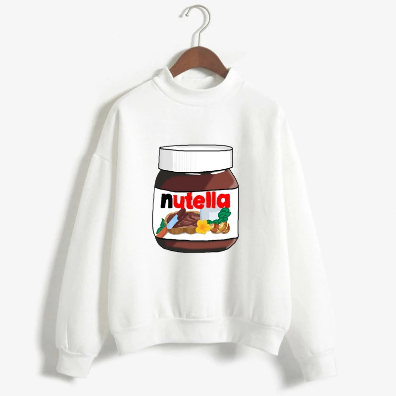 Женские забавные толстовки с капюшоном Nutella Spoof Fun Like еда Шоколадный Соус модная толстовка с капюшоном для девочек платье с длинными рукавами Топы - Цвет: White