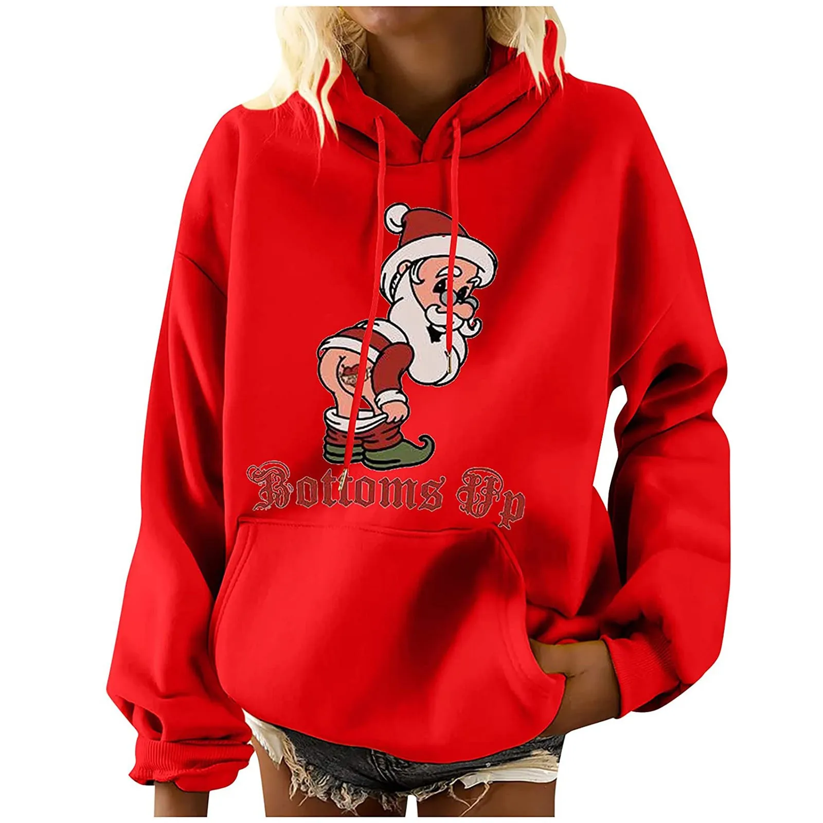 

Christmas Women Sweetshirts Women's Fashion Christmas Party Printed Long Sleeve Hooded Pullover Sweatshirt Sudaderas Con Capucha