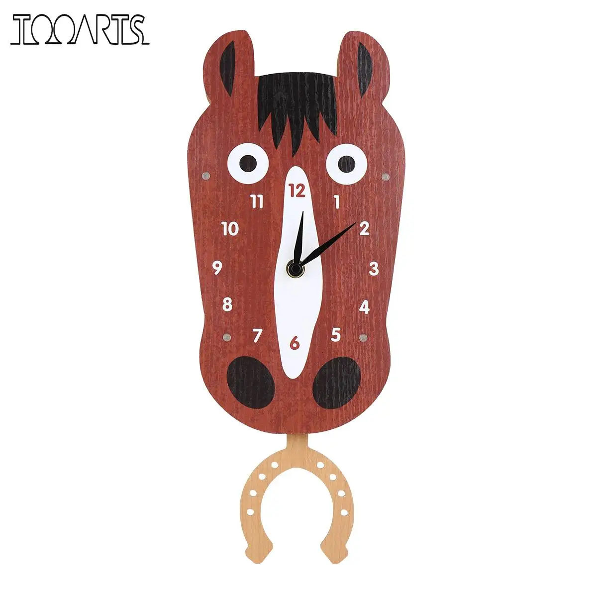 Tooarts часы с мультяшными животными качающиеся головой лошади деревянные