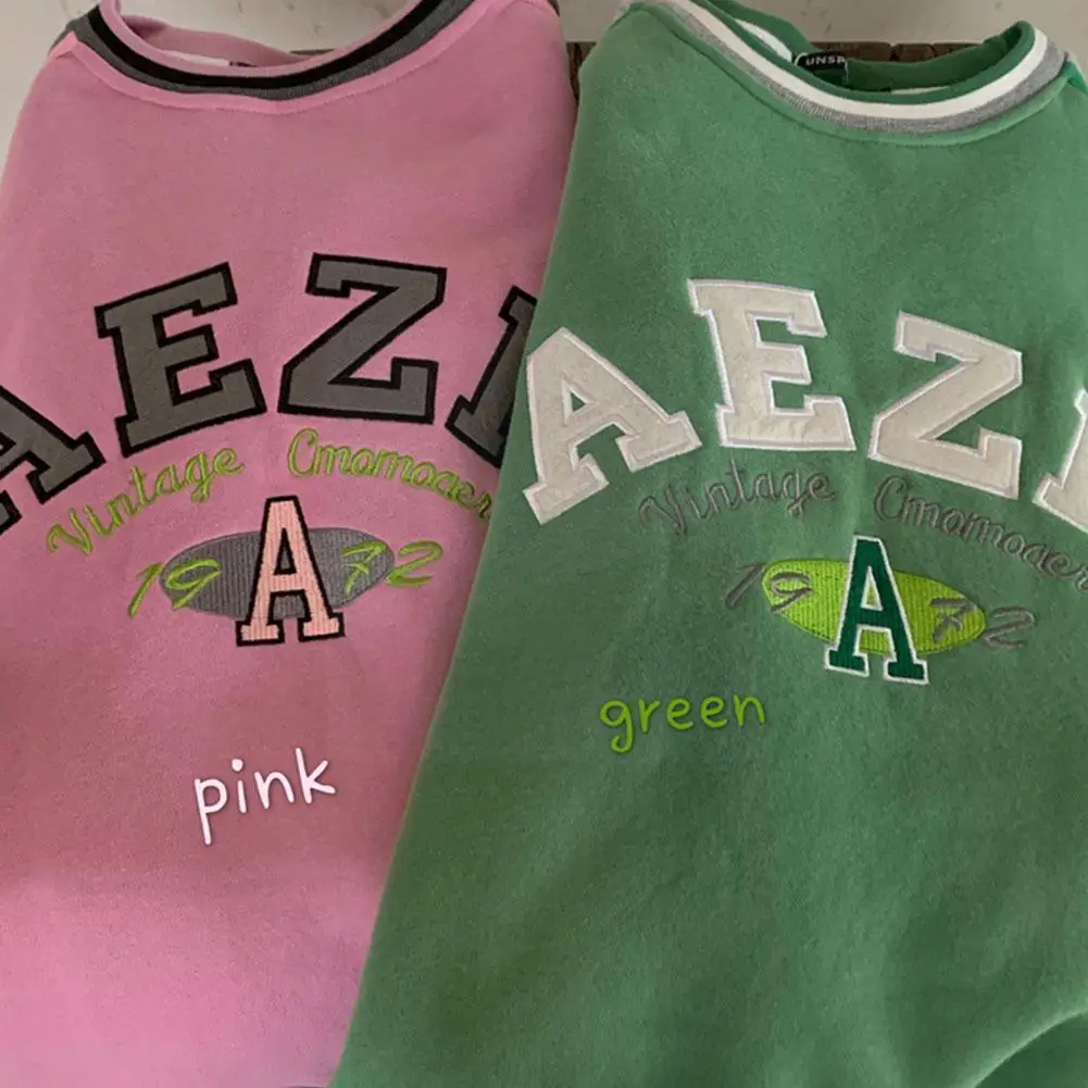 

Толстая зимняя модная Толстовка большого размера, Женский Свободный свитшот с надписью в стиле Харадзюку, пуловеры с вышивкой и круглым выр...