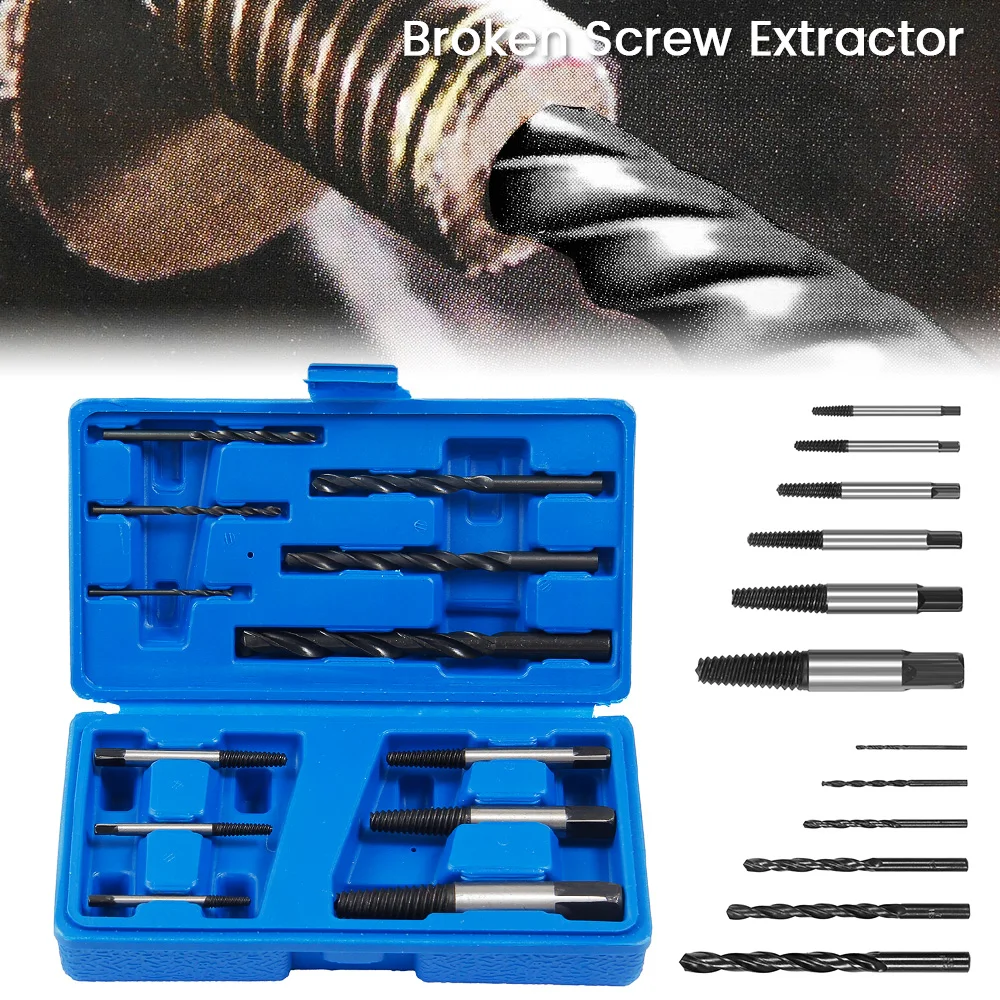 12 шт. набор направляющих для извлечения поврежденных винтов выкручивания